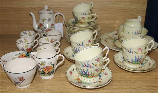 A 1930s Spode tea set and a similar Staffordshire tea set